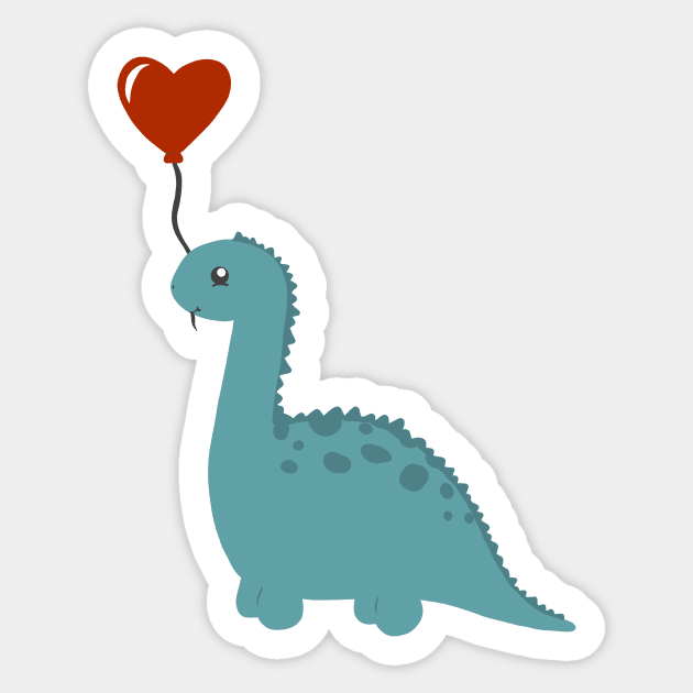 Dino Love Sticker by Tilly-Scribbles